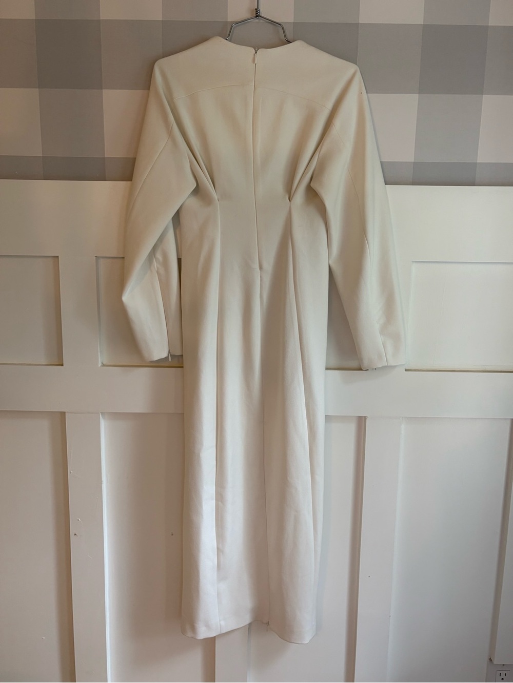 Zara White Long-Sleeve Formal Wedding Maxi Dress Small - Picture 6 of 10